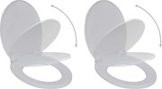 vidaXL Capace WC cu închidere silențioasă, 2 buc., alb, plastic