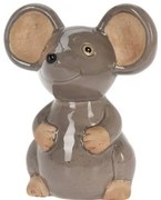 Decor de grădină Mouse gri, 13 x 15,5 x 10 cm,porțelan