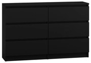 Baltrum M6 120 2X3, dulap cu sertare, negru