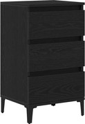 vidaXL Dulap de noapte Stejar Negru 45 x 35 x 44 cm Lemn compozit