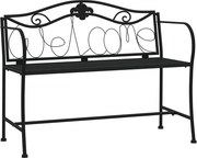 vidaXL Bancă de grădină cu 2 locuri, negru, 104 cm, oțel