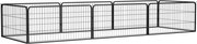 vidaXL Țarc câini 8 panouri negru 100x50 cm, oțel vopsit electrostatic