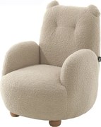 Fotoliu de copii bej cu tapițerie din țesătură bouclé Rocky – Vipack