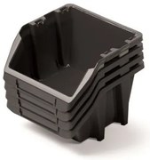 Set de 4 cutii de depozitare fiecare 27,2 x 23,8 x 16 cm, negru