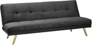 Canapea extensibila MORITZ, gri/auriu, stofa catifelata/metal, 181x88/