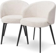 Set de 2 scaune cu brate design LUX Lloyd, boucle crem 115093 HZ