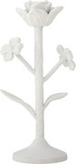 Suport lumânare din metal alb cu finisaj antichizat, 10 x 26 cm, „Ranin",