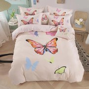 Lenjerie de pat din bumbac Culoare bej, ORANGE BUTTERFLY