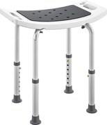 HOMCOM Scaun de Duș din Aluminiu și Plastic Antialunecare, Înălțime Reglabilă 6 Niveluri 39-52cm, Gri | Aosom Romania