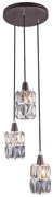 Lustra moderna cu 3 pendule WOLLI bronz/fumuriu 15761-3 GL