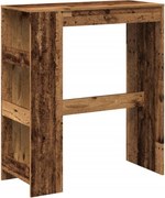vidaXL Masă bar cu rafturi, lemn vechi, 90x40x103,5 cm, lemn prelucrat