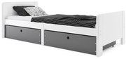 Pat de o persoană 80 cm Aria (alb + grafit). 1068315