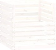vidaXL Compostor, alb, 80x80x78 cm, lemn masiv de pin
