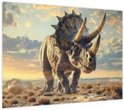 Tablou pe sticlă - Triceratops (70x50 cm)