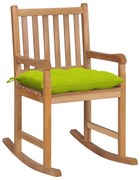 vidaXL Scaun balansoar cu pernă verde aprins, lemn masiv de tec
