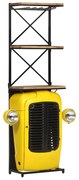vidaXL Dulap de vin tractor, galben, 49x31x172 cm, lemn masiv de mango
