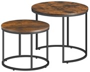 Set de masute de cafea TAYLOR, rustic maro