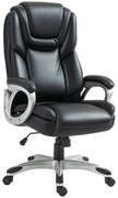 HOMCOM Fotoliu de birou fauteuil de bureau cu funcție de balans role pivotante 360° 66 x 75,5 x 115,5-124,5 cm negru | Aosom Romania