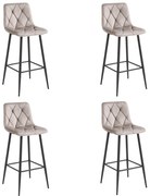 Set 4 Scaune Bar Fido Catifea Bej