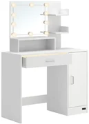 Deuba Masuta de toaleta Jocelyn cu iluminare LED 90x38x137 cm - alba