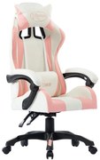 vidaXL Scaun de racing, roz, piele ecologică