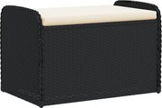 vidaXL Bancă de depozitare cu pernă, negru, 80x51x52 cm, poliratan