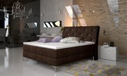 Pat boxspring tapitat cu lada de depozitare, 180X200 cm, Adel, Eltap (Culoare: Gri)