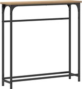 vidaXL Masă de consolă cu raft Stejar Artizanal 75 x 19,5 x 75 cm