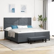 vidaXL Pat cu arcuri cu saltea Gri închis 200 x 200 cm Catifea