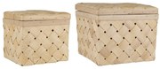 Set de 2 cutii patrate din lemn de frasin CHIP WOOD