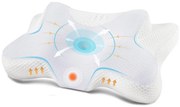 CERVI-SAN RELAX WHITE – Pernă ortopedică din spuma cu memorie, Pentru toate pozițiile de dormit, Ameliorează durerile cervicale, Oferă relaxare