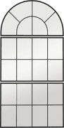 HOMCOM Oglindă de Perete Arcuită în Formă de Fereastră pentru Hol și Sufragerie cu 3 Agățători, 76x43 cm, Negru | Aosom Romania