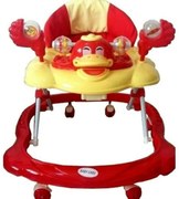 Premergator Reglabil in 3 Trepte Baby Care™ Ratusca, Pliabil, 8 Roti, Cu Melodii, Rosu