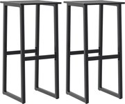 vidaXL Scaune bar, 2 buc. negru 38x38x80 cm oțel vopsit electrostatic