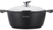 Oală marmorată antiaderentă cu capac 4.8L, 26 cm – Royalty Line BS26M, ușor de curățat, compatibilă cu inducție