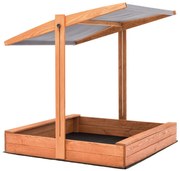Sandpit 120cm cu acoperiș impregnat + agrotextil Gri SLIM