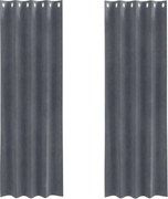 vidaXL Perdele opace 2 pcs Gri deschis 140 x 225 cm Catifea
