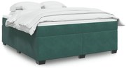 vidaXL Pat box spring cu saltea, verde închis, 180x200 cm, catifea