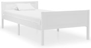 vidaXL Cadru de pat, alb, 100x200 cm, lemn masiv de pin