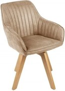 Set de 2 scaune pivotante Livorno catifea sampanie
