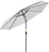 Outsunny Umbrelă de Soare pentru Grădină cu Manivelă Ajustabilă, Structură Metalică și Pânză din Poliester, Φ300cm, Alb | Aosom Romania