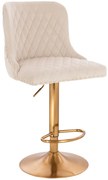 HR940W Scaun Crem din Catifea cu Bază Aurie