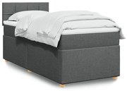 vidaXL Pat box spring cu saltea, gri închis, 80x200 cm, textil
