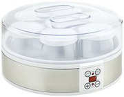 HOMCOM Mașină de Făcut Iaurt cu 7 Borcane Sticlă 180ml Cronometru Termostat Ajustabil Afisaj LED Deserturi Casnice | Aosom Romania