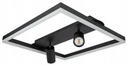 Plafonieră LED 38W/230V + 2x GU10/30W, neagră
