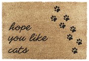 Covoraș de intrare din fibre de nucă de cocos 40x60 cm Hope You Like Cats – Artsy Doormats
