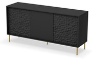 Comoda Bullet KM-1 L155 cm negru/auriu