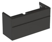 Dulap baza pentru lavoar suspendat Geberit Smyle Square lava gri inchis 2 sertare 119 cm