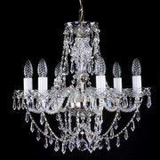 Candelabru cristal Bohemia 6 brate, diam. 50cm Sulika VI nickel CE