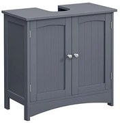 Dulap de depozitare pentru chiuveta, Vasagle, 2 usi, Gri, 60 x 30 x 60 cm